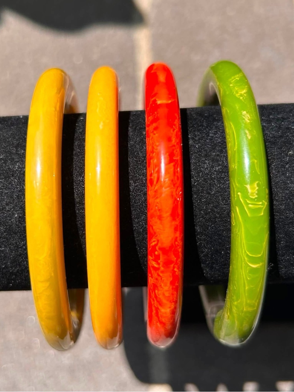VIntage Avon Color Go Round Bangle Set - Yellow, Orange, Red & Green